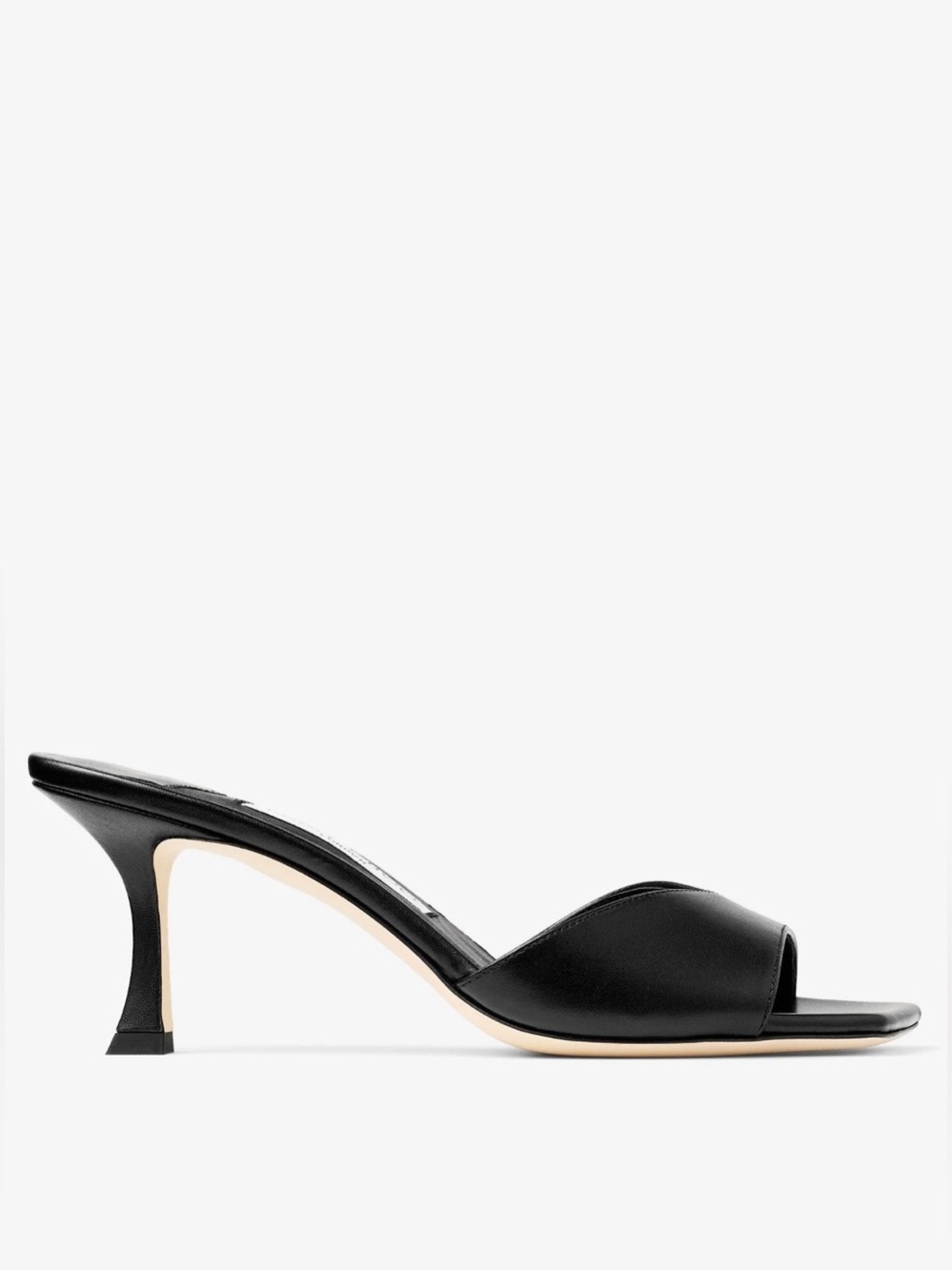 Jimmy Choo Skye Black Leather Heeled Sandals / Mules Size 39
